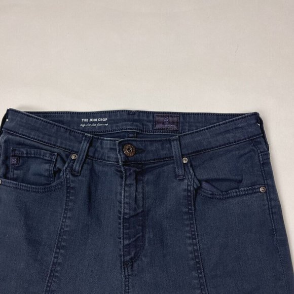 AG Adriano Goldschmied Jodi Crop Jean High-rise Slim Flare Stretch Blue Women 27 - Picture 8 of 12